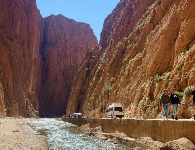 the canyons of Todgha Gorges, we will visit them on the second day of our 3 days tour from Fes to Marrakech across the Sahara desert if Merzouga