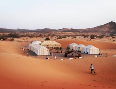 Camp at our tents with the 2 days Fes to Marrakech desert tours